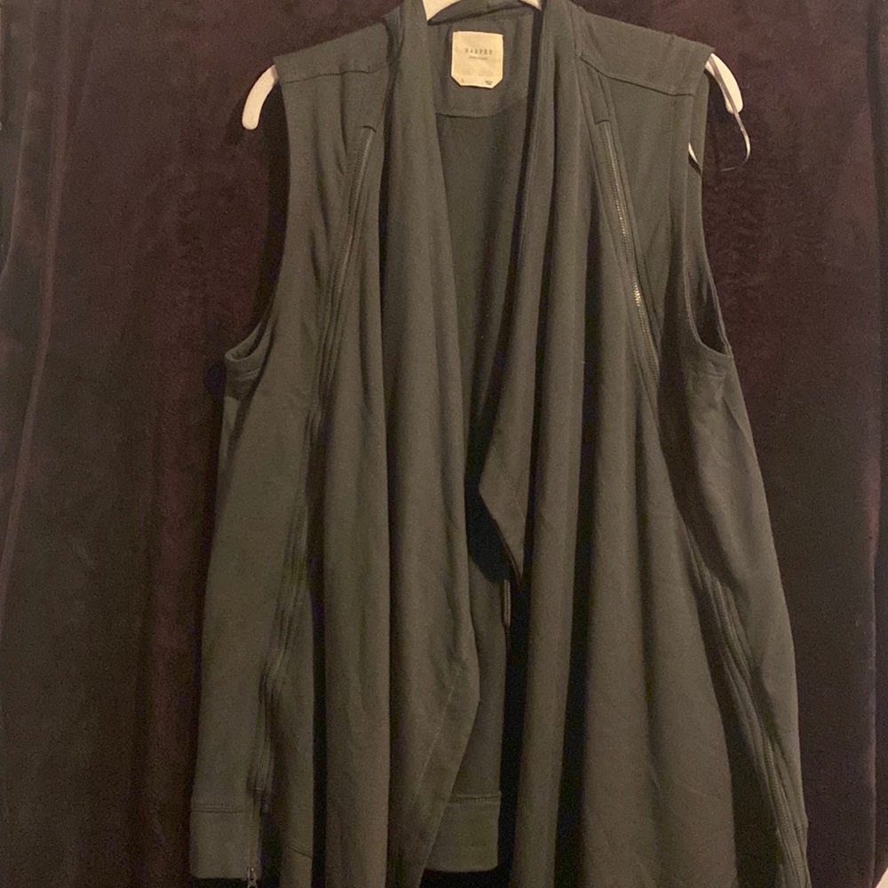 Grey cardi vest